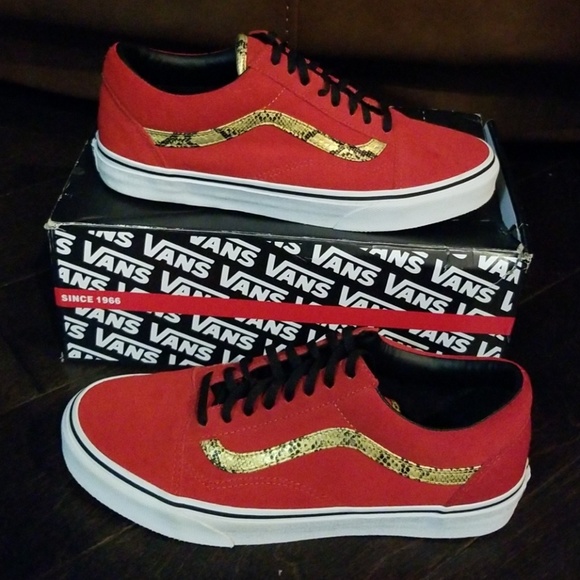 red and gold vans